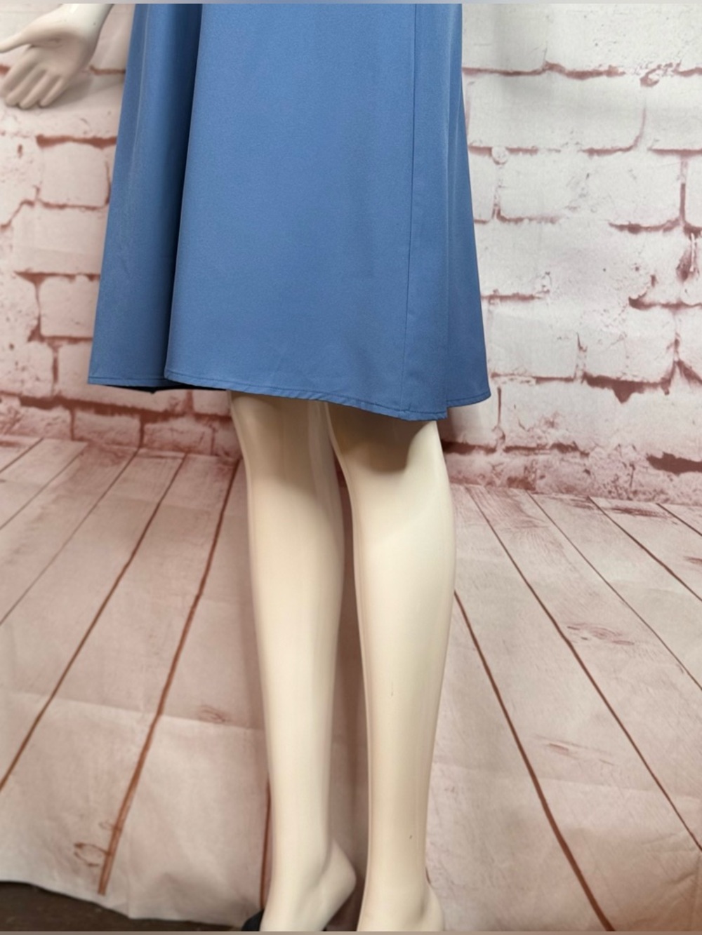 Slate Blue Wrap Dress Lightweight Sleeveless Knee Length Size XS New With Tag - Picture 5 of 16